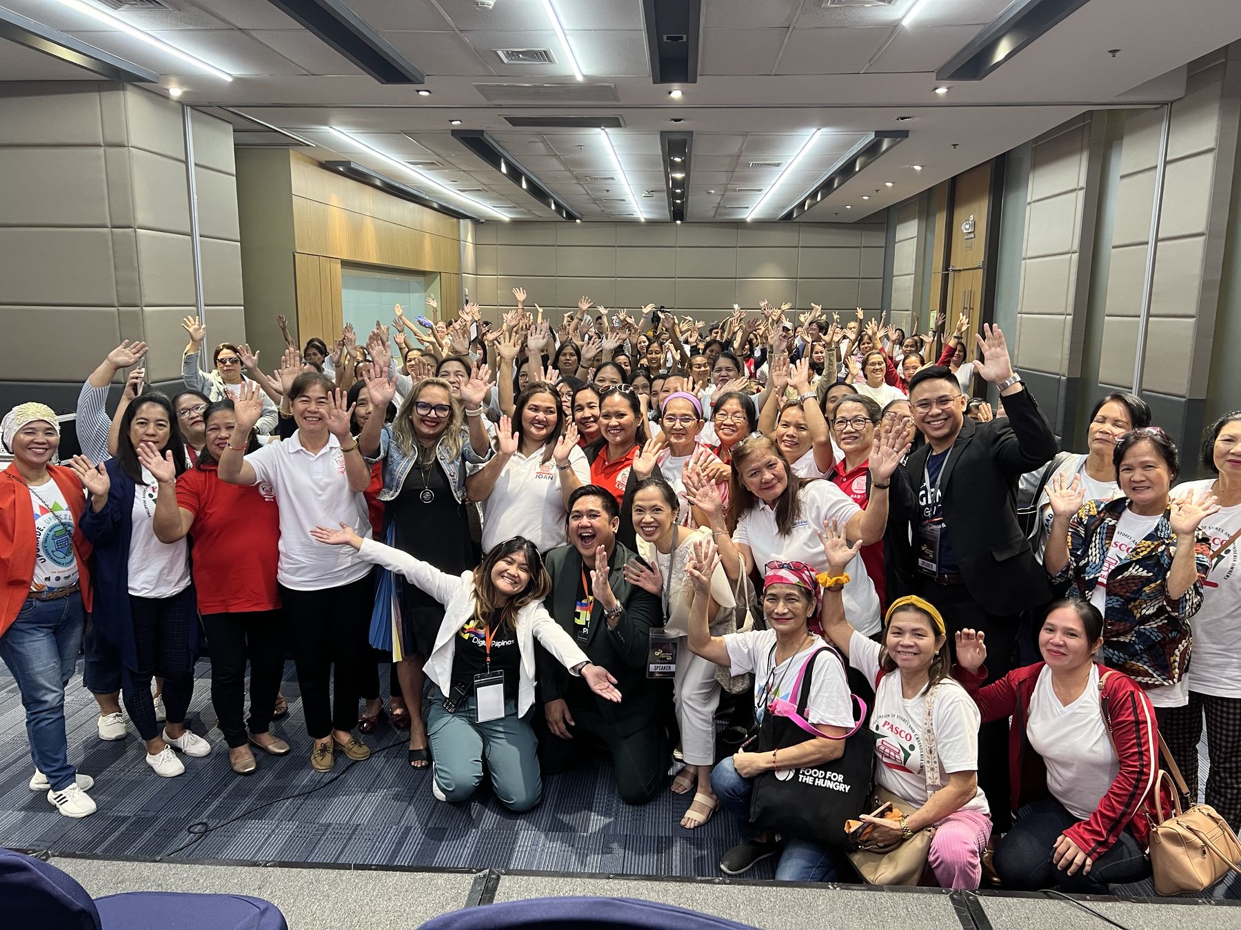 With the audience after a talk