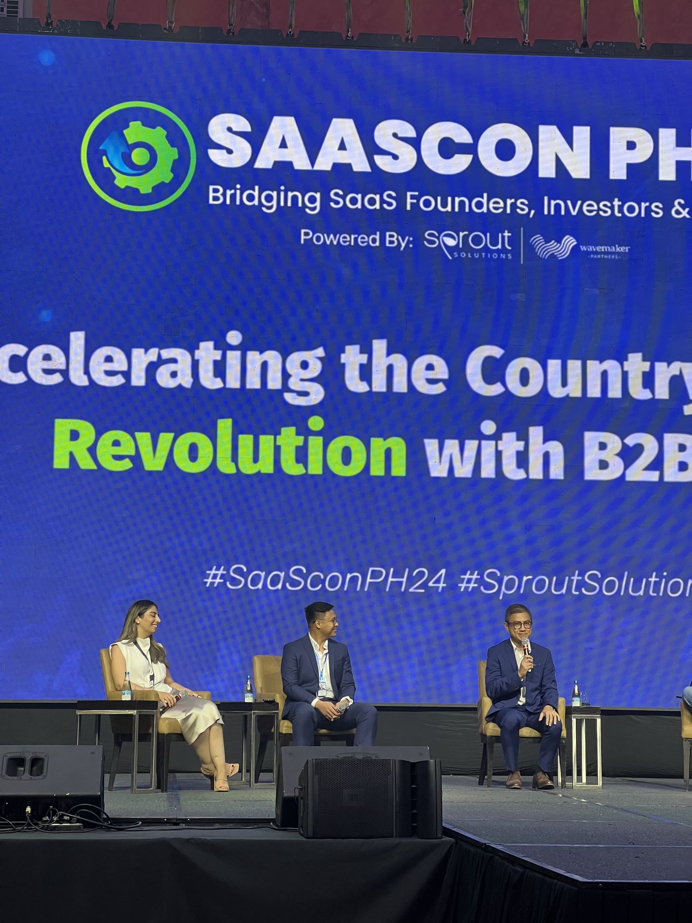 Clarry Herrera on a panel at SaaSCon PH 2024